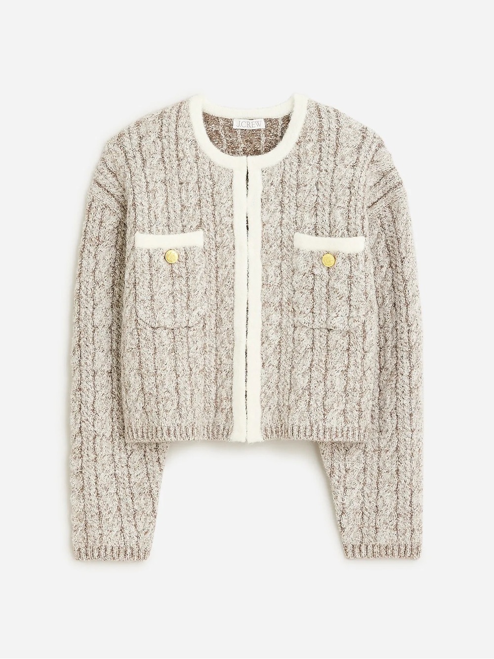 J. Crew NWT Cable-Knit Sweater Lady Jacket Cardigan Clasp Closure Wool
